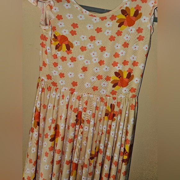 Dot Dot Smile Turkey Dress Thanksgiving sz 9/10 - Picture 2 of 4